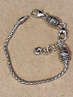 🆕 Brighton Barrel Slide bracelet Holds charms, beads & spacers Silver NWOT